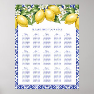Póster Gráfico de Asientos de Boda con Limón Amalfi Itali
