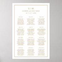 Gráfico de Asientos de Boda con Monograma Simple d