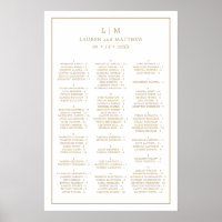 Gráfico de Asientos de Boda con Monograma Simple d