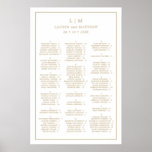Póster Gráfico de Asientos de Boda con Monograma Simple d