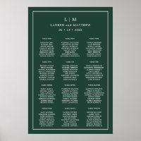 Gráfico de Asientos de Boda con Monograma Simple e