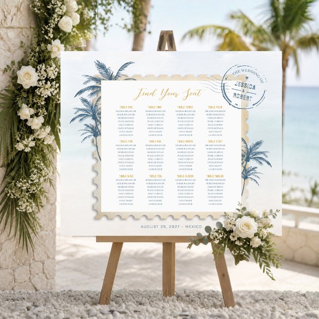 Póster Gráfico de Asientos de Boda con Sello Costero Mode (Subido por el creador)