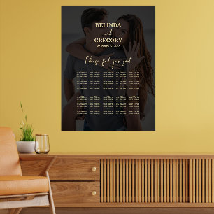 Póster Gráfico de Asientos de Boda con Superposición de F