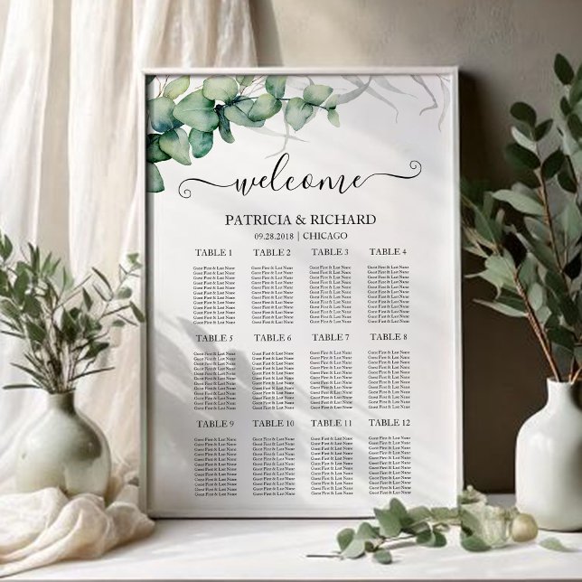 Póster Gráfico de Asientos de Boda con Vegetación Rústica (Subido por el creador)