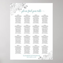Póster Gráfico de Asientos de Boda con Volantes de 16 Mes