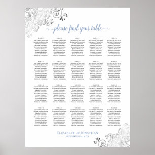 Póster Gráfico de Asientos de Boda con Volantes de 20 Mes