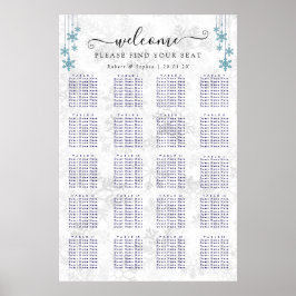Póster Gráfico de Asientos de Boda Copo de Nieve de Invie