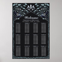Gráfico de Asientos de Boda Cuervo Gótico Encantad