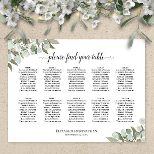 Póster Gráfico de Asientos de Boda de 10 Mesas con Verde