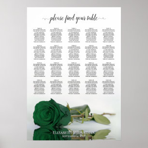 Póster Gráfico de Asientos de Boda de 20 Mesas Rosa Verde