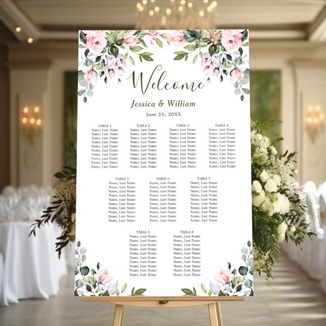 Póster Gráfico de ASIENTOS de boda de 9 mesas Eucalipto & (Subido por el creador)