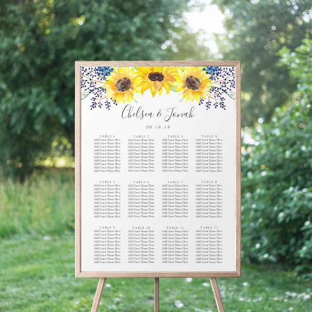 Póster Gráfico de asientos de Boda de campos de flores (Subido por el creador)