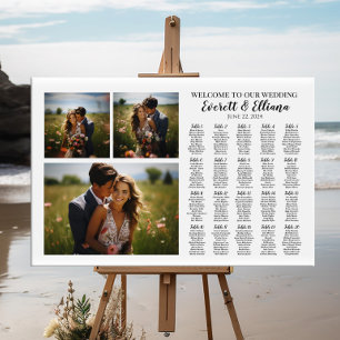Póster Gráfico de asientos de boda de collage fotográfico