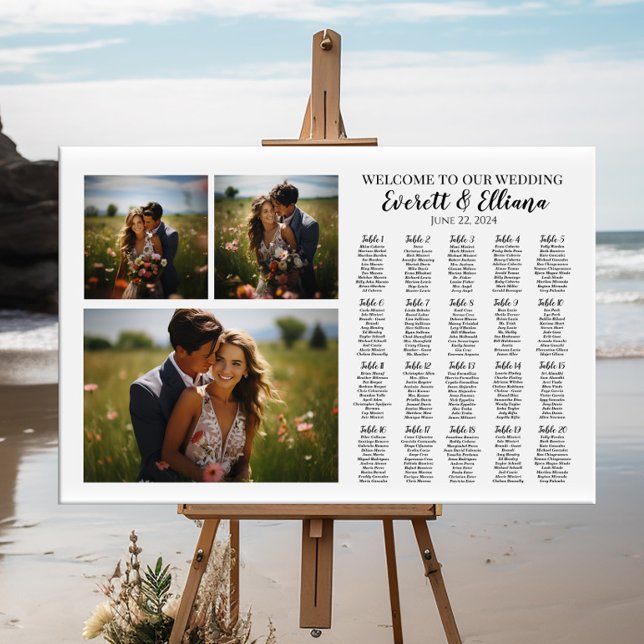 Póster Gráfico de asientos de boda de collage fotográfico (Subido por el creador)