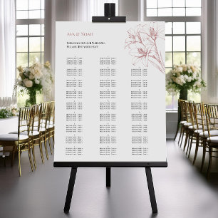 Póster Gráfico de asientos de Boda de contorno de Lirio R