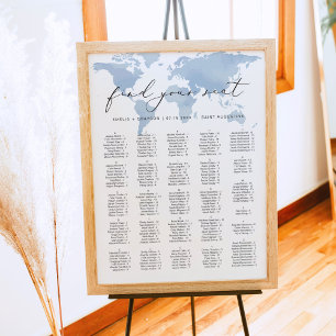 Póster Gráfico de asientos de boda de destino azul de Car
