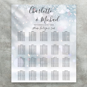 Póster Gráfico de Asientos de Boda de Escritura de Copos