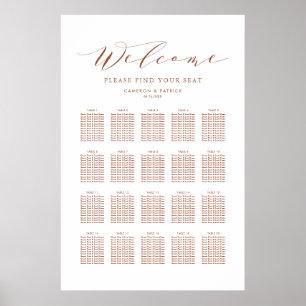 Póster Gráfico de asientos de Boda de escritura de terrac