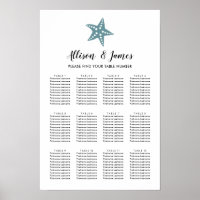 Gráfico de Asientos de Boda de Estrella de Mar Mod