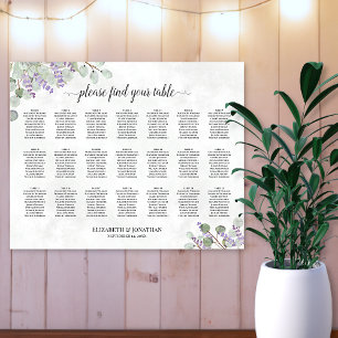 Póster Gráfico de Asientos de Boda de Eucalipto Lavanda d