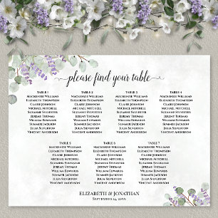 Póster Gráfico de Asientos de Boda de Eucalipto Lavanda p