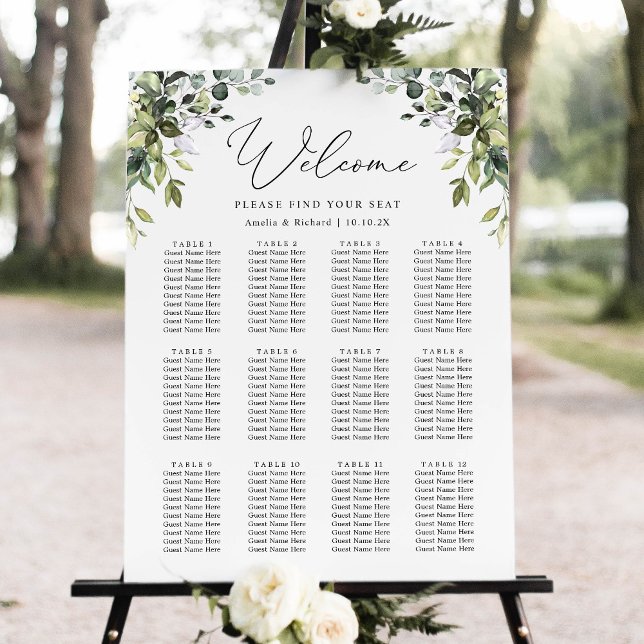 Póster Gráfico de asientos de Boda de eucalipto rústico v (Subido por el creador)