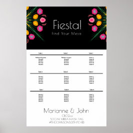 Póster Gráfico de Asientos de Boda de Fiesta Mexicana