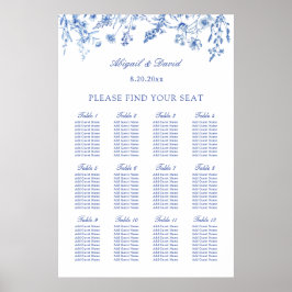 Póster Gráfico de Asientos de Boda de Flores Silvestres A