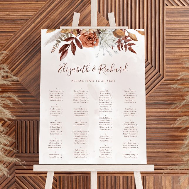 Póster Gráfico de Asientos de Boda de Flores Terracota Ot (Subido por el creador)