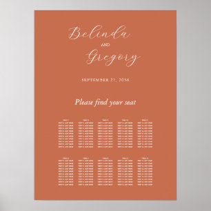 Póster Gráfico de asientos de Boda de guiones elegantes d