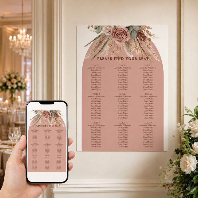 Póster Gráfico de asientos de boda de hierba de pampas ma (Subido por el creador)