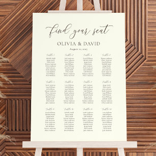 Póster Gráfico de Asientos de Boda de Marfil y Taupe para