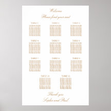 Gráfico de Asientos de Boda de Mesa 11 Beige Dorad
