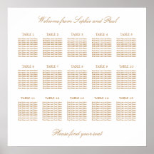 Gráfico de Asientos de Boda de Mesa 15 Beige Dorad
