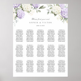 Póster Gráfico de Asientos de Boda de Mesa 15 Hortensia F
