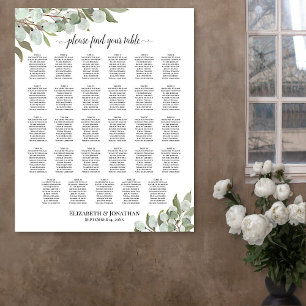 Póster Gráfico de Asientos de Boda de Mesa 29 Eucalipto R