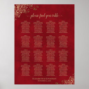 Póster Gráfico de Asientos de Boda de Mesa con Encaje Dor