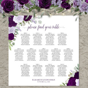 Póster Gráfico de Asientos de Boda de Mesa con Rosas Boho