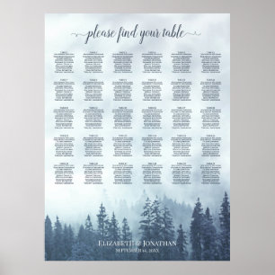 Póster Gráfico de Asientos de Boda de Mesa de 30 Bosque d