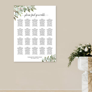 Póster Gráfico de Asientos de Boda de Mesa de Eucalipto R