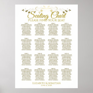 Póster Gráfico de Asientos de Boda de Mesa Elegante Simpl
