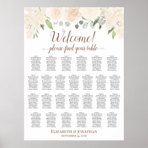 Póster Gráfico de Asientos de Boda de Mesa Floral Melocot