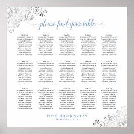 Póster Gráfico de asientos de Boda de mesa Frilly 15