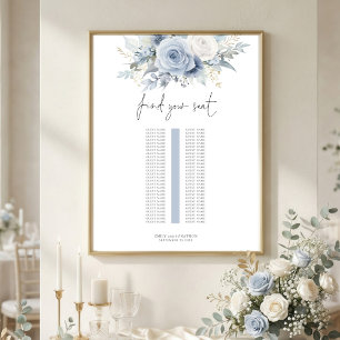 Póster Gráfico de Asientos de Boda de Mesa Única con Flor