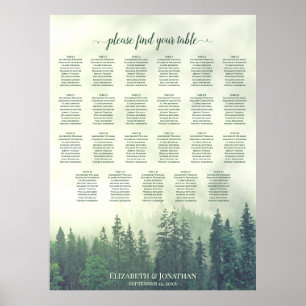 Póster Gráfico de Asientos de Boda de Pino de Montaña Ver
