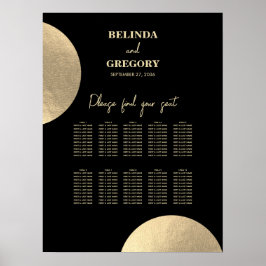 Póster Gráfico de asientos de Boda de resumen de color ne