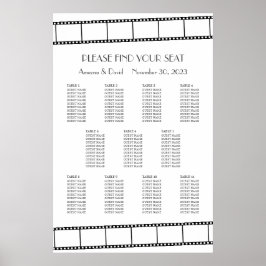 Póster Gráfico de Asientos de Boda de Tira de Película de
