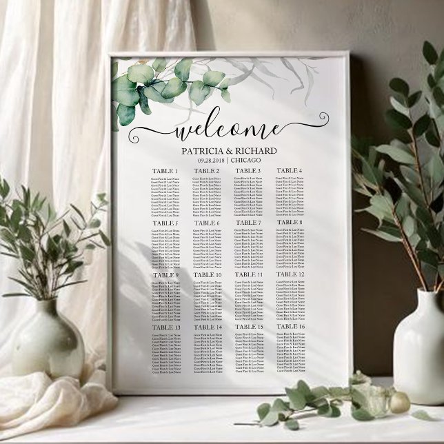 Póster Gráfico de asientos de Boda de vegetación rústica (Subido por el creador)