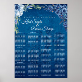 Póster Gráfico de asientos de boda de verano floral elega