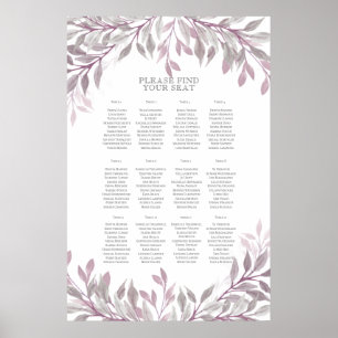 Póster Gráfico de asientos de Boda de verano rústico
